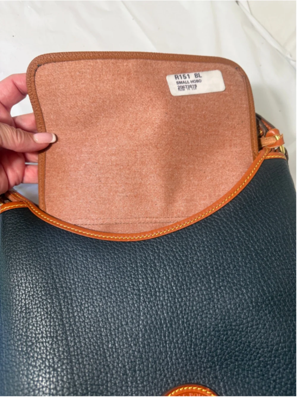 Dooney & Bourke Black Pebbled Leather small Hobo Shoulder Bag VTG Made in USA